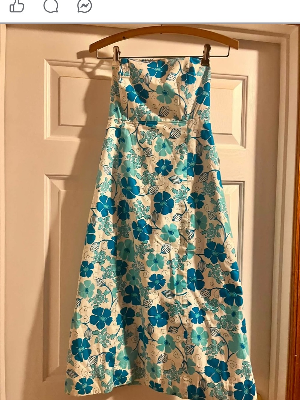 Lilly Pulitzer White Dress with Blue Floral Print